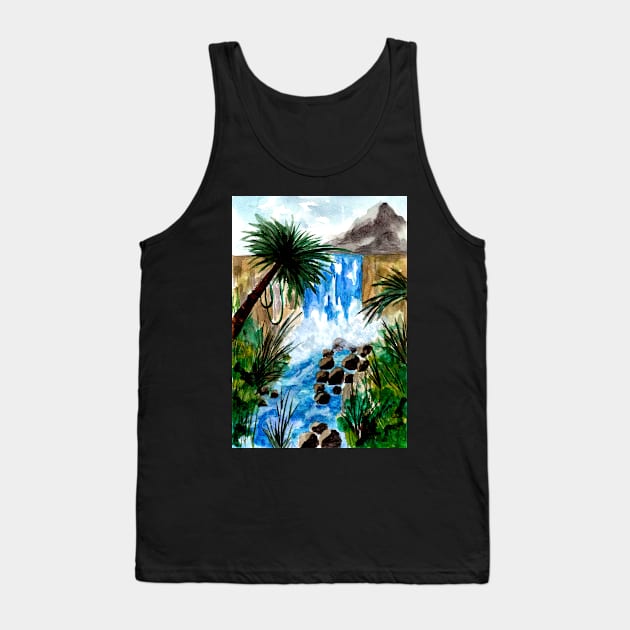 Tropical Waterfall Tank Top by ZeichenbloQ